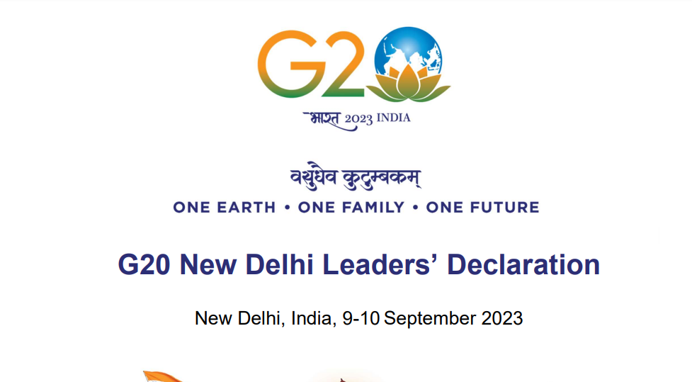 G20 Summit –  New Delhi Leaders’ Declaration (full declaration in PDF)