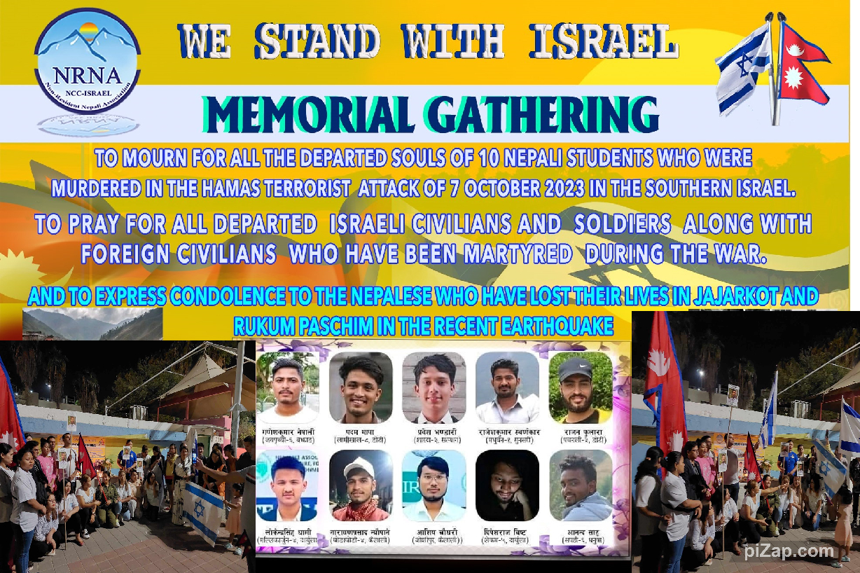 A memorable Candlelight vigil held in Israel for 10 Nepali killed by Hamas (Video)